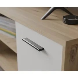 Forte Wohnwand "Pablo", grau (artisan eiche, secret grau), B:277,4cm H:182,9cm T:39,5cm, Spanplatte, Kastenmöbel-Sets, Wohnwand, 5teilig, Stauraum, Funktionalität, Artisan Eiche/Weiss