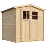 TIMBELA Holz-Gartenhaus M343F 2,16 x 1,63 m Natur