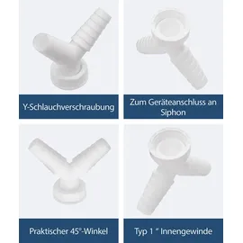 SANITOP-WINGENROTH Doppelschlauchtülle 30,3 mm (G 1) x Ø 20 mm Weiß