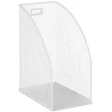 Relaxdays Stehsammler Metall, DIN A4, stabiler Stehordner, Mesh Design, für Büro & Home Office, HBT: 32x16x24,5 cm, weiß