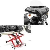 Set: Motorrad Hebebühne Midlift XL bis 500kg rot ConStands mit Batwing passend für Retrobikes mit Windschild