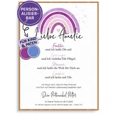 FEENSTAUB Patenbrief personalisierter Taufbrief Regenbogen, Patenbrief für Patenkind, Patenbrief für Paten, Taufgeschenk, personalisierbare Taufurkunde, Patenurkunde, Geschenk für Taufpaten