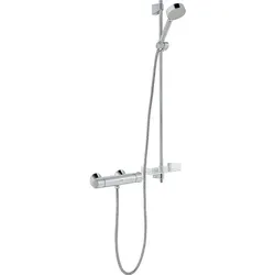 Brause-Set Hansamicra, mit Thermostat (Ausführung: Renovierungsset Hansa Hansamicra Brausestange 920 mm Handbrause Ø 95 mm + Thermostat chrom)