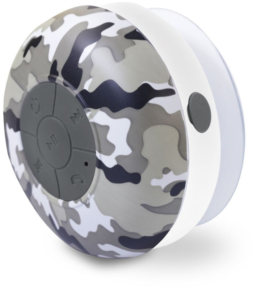 Setty Tragbarer Lautsprecher GB-600 Speaker Mini 3W Bluetooth 5.0 mit Saugnapf Tarnfarbe Zum Musikhören während des Badens