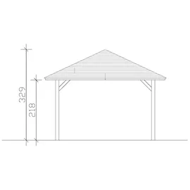 SKANHOLZ Skan Holz Holz-Pavillon Cannes 2 Nussbaum lasiert 359 cm x 359 cm