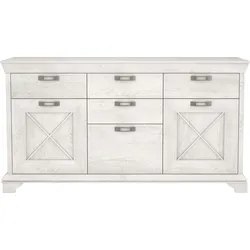 Sideboard FORTE "Kashmir", weiß (pinia weiß), B:177,7cm H:96,2cm T:48,2cm, Dekorfolie, Sideboards, Breite 177 cm