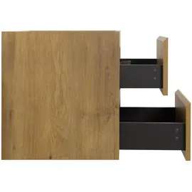 Badplaats Waschbeckenunterschrank Angela 2 Schubladen 60 x 50 x 48 cm Eiche