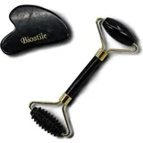 Biostile Massage-Set – Gua Sha Stein und Jade-Roller für strahlende Haut