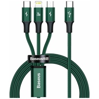 Baseus 3in1 cable USB-C For M+L+T 20W 1.5m (Green