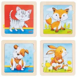 GOKI 57327 Hintergrundbildpuzzle Tierkinder, sortiert