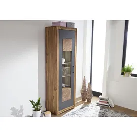 Massivmoebel24 Vitrine Turin 66 x 40 x 201 cm Braun