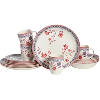 CreaTable Cottage, Kombi-Service 16-tlg", bunt, 16 tlg., Steingut, Geschirr-Sets,