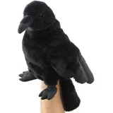 Uni-Toys - Handpuppe Rabe mit drehbarem Kopf - 31 cm (Höhe) - Plüsch-Puppe, Vogel - Plüschtier, Kuscheltier