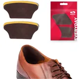 SULPO extra groß Fersenkissen - Schuheinlagen aus Echt-Leder - Fersenschutz/Fersenpolster gegen Blasen - Für Herren Schuhe (2 Paare, Braun)