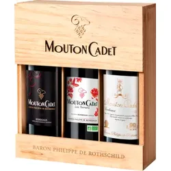 Wein Geschenkset Mouton Cadet Panache - Baron Philippe de Rothschild - 3 fl