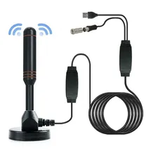Aukson L11C DVB-T2 Antenne HD 30dbi Leistungsstarke DVB-T2 Antenne HD TV Verstärker 5m Kabel USB und Koax Stecker antenne mit stabilen Magnetfuß