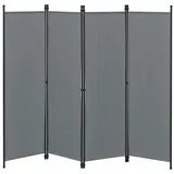 [en.casa] Raumteiler Huesca 4-teilig 200x171cm Paravent Trennwand 4-TLG. Sichtschutz Stellwand Spanische Wand Dunkelgrau