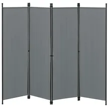 [en.casa] Raumteiler Huesca 4-teilig 200x171cm Paravent Trennwand 4-TLG. Sichtschutz Stellwand Spanische Wand Dunkelgrau