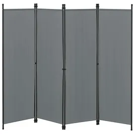 [en.casa] Raumteiler Huesca 4-teilig 200x171cm Paravent Trennwand 4-TLG. Sichtschutz Stellwand Spanische Wand Dunkelgrau