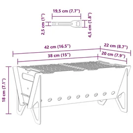 vidaXL Camping Feuerstelle Ø 42 cm Silber