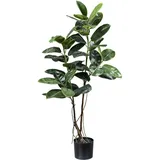 Creativ green Kunstbaum »Ficus elastica«, mit Luftwurzeln grün