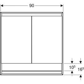 Geberit One 90 cm Aluminium eloxiert mit ComfortLight
