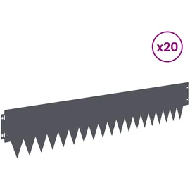 vidaXL Rasenkante 103 x 20 cm 20 Stück grau