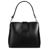 Cluty Umhängetasche echt Leder, Made in Italy schwarz