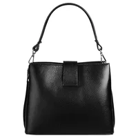 Cluty Umhängetasche echt Leder, Made in Italy schwarz