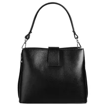 Cluty Umhängetasche echt Leder, Made in Italy schwarz