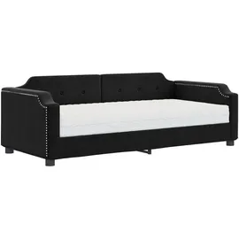 vidaXL Tagesbett mit Matratze 90 x 200 cm schwarz