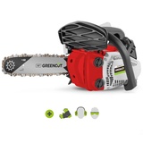 GREENCUT GS250X-10 - Benzin Kettensäge 25,4cc 1,4hp, mit 10'' Blatt, Easy-Start Starter, Anti-Vibrationssystem, inklusive Blattschutz und Kit