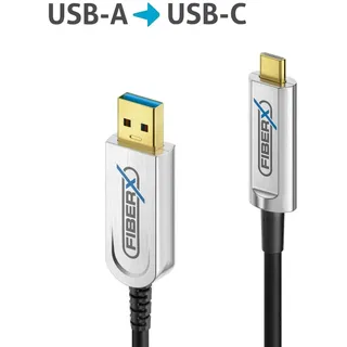 FIBERX Serie - USB 3.1 Glasfaser Kabel - USB-A USB-C - 20m