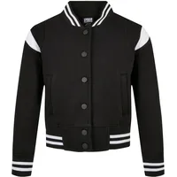 URBAN CLASSICS Inset College Jacke Black / White 122-128