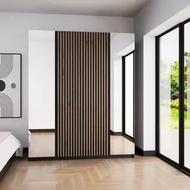masseno Drehtürenschrank CAGLIARI 200 x 239 x 61,9 cm Schwarz