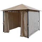 QUICK STAR Metall Garten Pavillon Nizza 3x3m Antik Partyzelt Sand mit 4 Seitenteilen