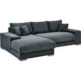 A.Z. Iwaniccy Ecksofa Cord SOFT, Grau - mit Kissen