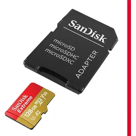 SanDisk Extreme microSDXC UHS-I U3 A2 V30 + SD-Adapter 128 GB