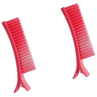 FRCOLOR Haarspangen Für Damen 2 Stück Haarglätterkamm Haarschneide-Griffclip Haarstyling-Haarclip Haarfärbeclip (Kleine Größe Rot) Haarspangen Für Frauen