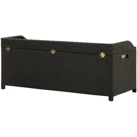 vidaXL Sitzbank mit Stauraum 120 cm Poly Rattan Schwarz