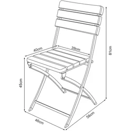 [en.casa] Lillestrøm Klappstuhl 81 x 58 x 46 cm dunkelbraun 2 St.
