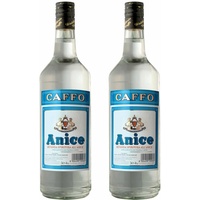 Anice Caffo Anisschnaps 2er Set, Anis Spirituose aus Kalabrien Alkohol 40% 2x1 L
