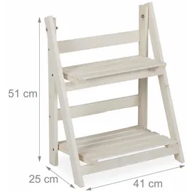 Relaxdays Blumentreppe 51 x 41 x 25 cm Weiß