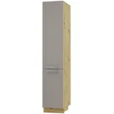 Feldmann-Wohnen Apothekerschrank, Beige, Eiche Artisan, Metall, 3 Fächer, 1 Schubladen, Rechteckig, 40x207x59 cm, Küchen, Küchenmöbel, Küchenschränke, Apothekerschränke