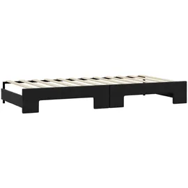 vidaXL Tagesbett Ausziehbar mit Schubladen Schwarz 90x190 cm Stoff