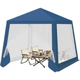 Woltu Pavillon, Blau, Metall, 300x250x300 cm, Sonnen- & Sichtschutz, Pavillons & Pergolas