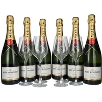 Moët & Chandon Champagne IMPÉRIAL Brut 12,5% Vol. 6x0,75l in Geschenkbox mit 6 Gläsern