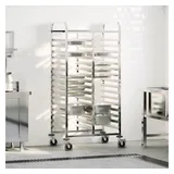 vidaXL Tablettwagen mit 32 GN-Behältern 75x55x162,5 cm Edelstahl