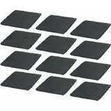 Novaliv 12x Schieferplatten I quadratisch I 20x20x0,5 cm I Sushi Deko Servierplatten lang Schieferplatten Untersetzer Tischplatz Teller Set