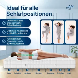 AM Qualitätsmatratzen 3D Deluxe 100 x 200 cm H2